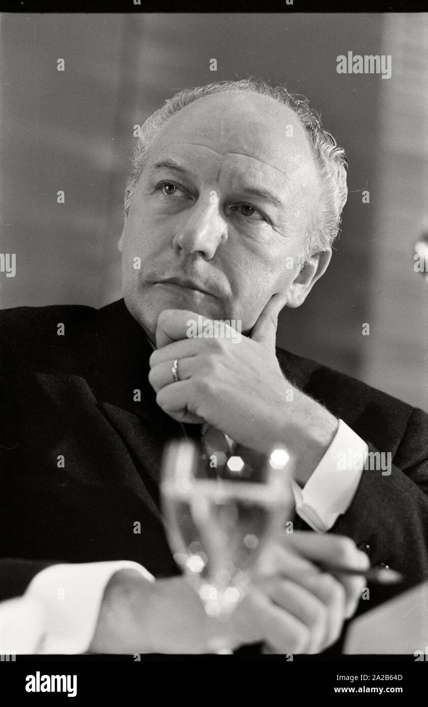Germany. Nuremberg. Party leader Walter Scheel at the party congress of the FDP, June 1969. Stock Photo