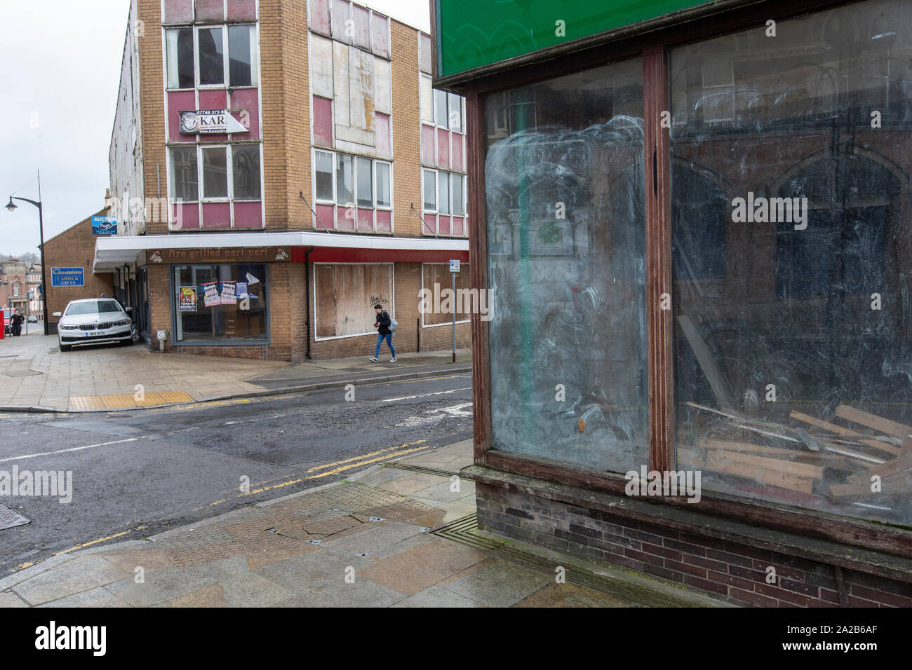 Empty shops and buildings in Burslem, Stoke-on-Trent, UK Stock Photo
