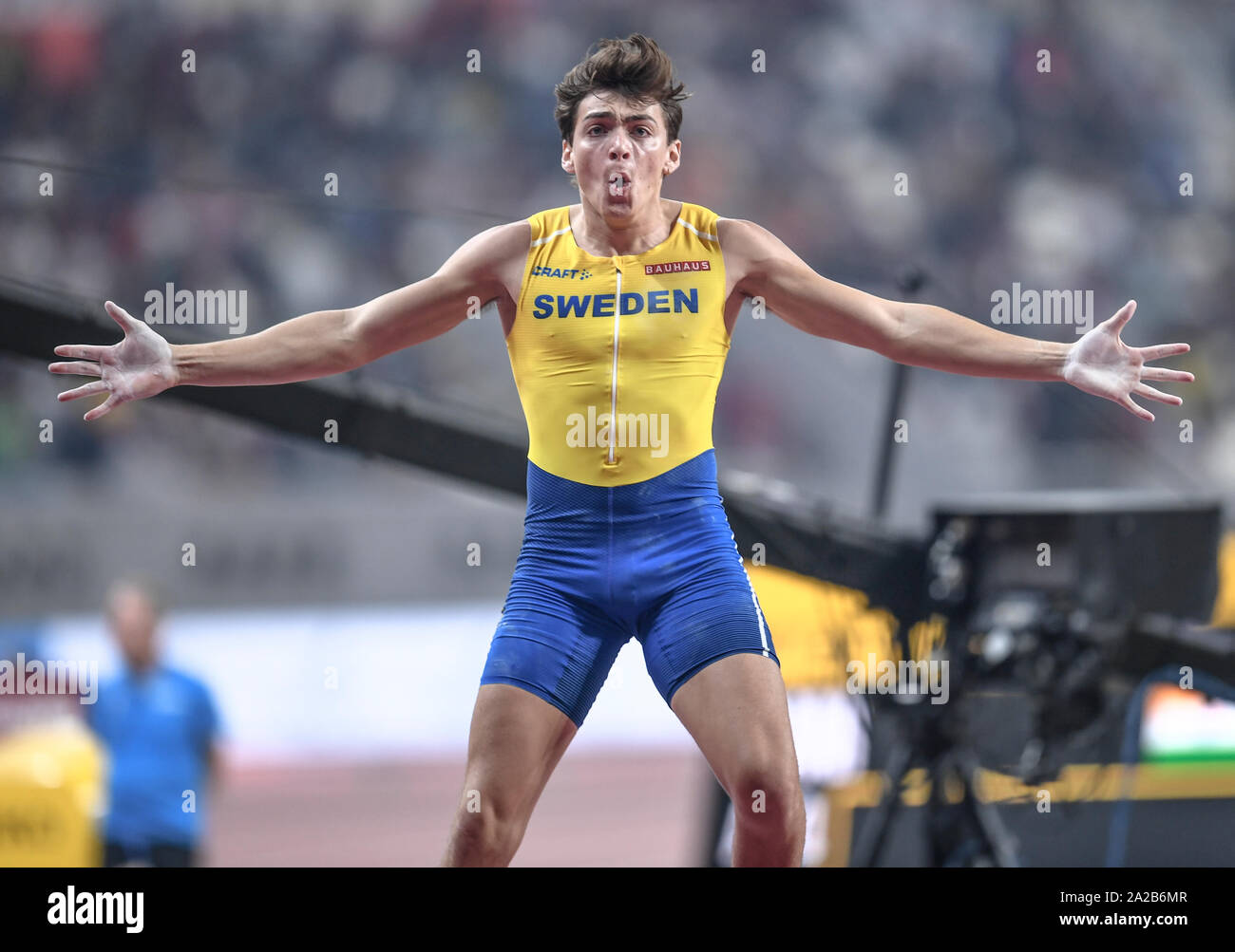 Armand Duplantis Pole Vault Men Silver Medal. IAAF World Athletics Championships, Doha 2019 Stock - Alamy