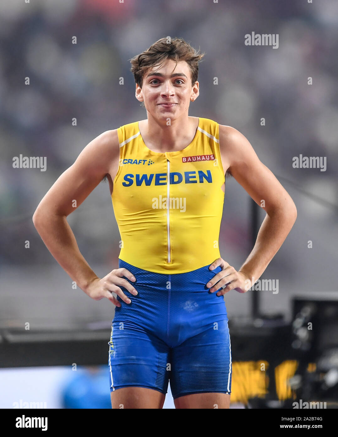 Armand Duplantis Sweden Pole Vault Men Silver Medal Iaaf World Athletics Championships Doha 2019 Stock Photo Alamy