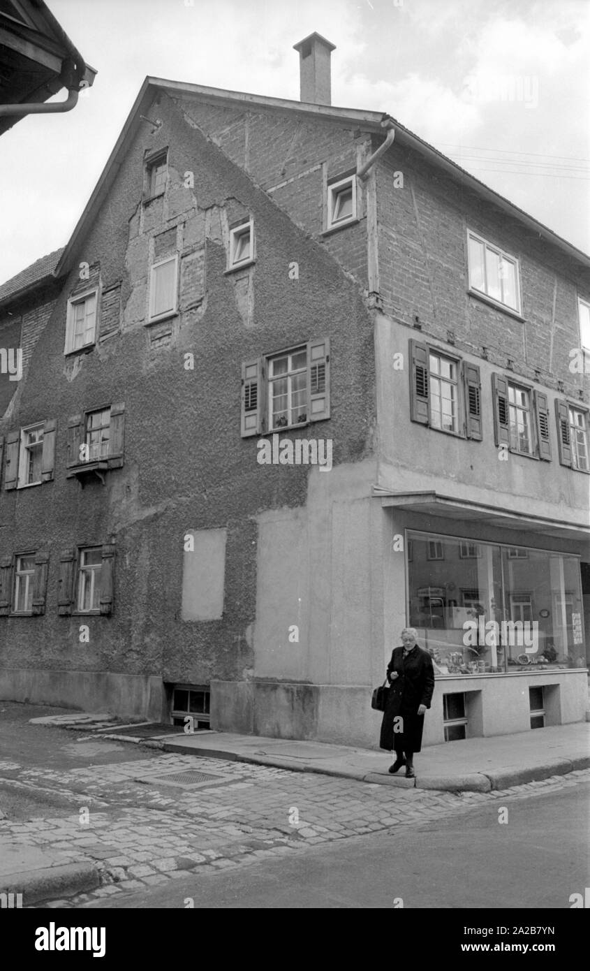 Renovation needy old building in Tuttlingen. Stock Photo