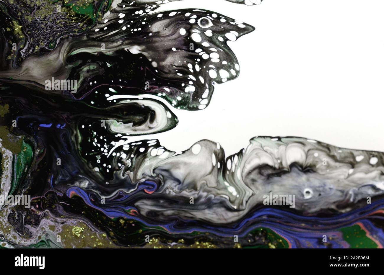 Vector black and white marbled abstract background. Liquid pattern. Grunge vector texture Stock Photo