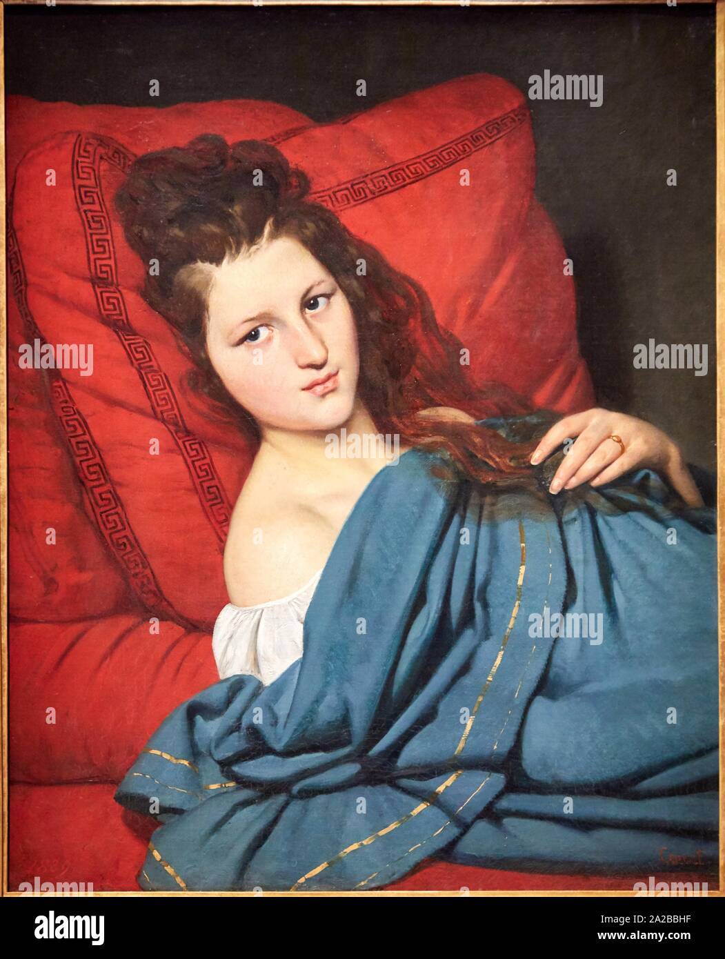 '''Femme á mi-corps, couchée sur un divan'', 1829, Joseph-Désiré Court, Petit Palais Musée des Beaux Arts de la Ville de Paris, France, Europe Stock Photo