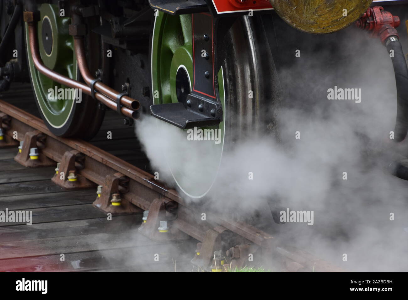 Tornado steam engine on turntable at Ferryhill Railway Heritage Trust Aberdeen Stock Photo