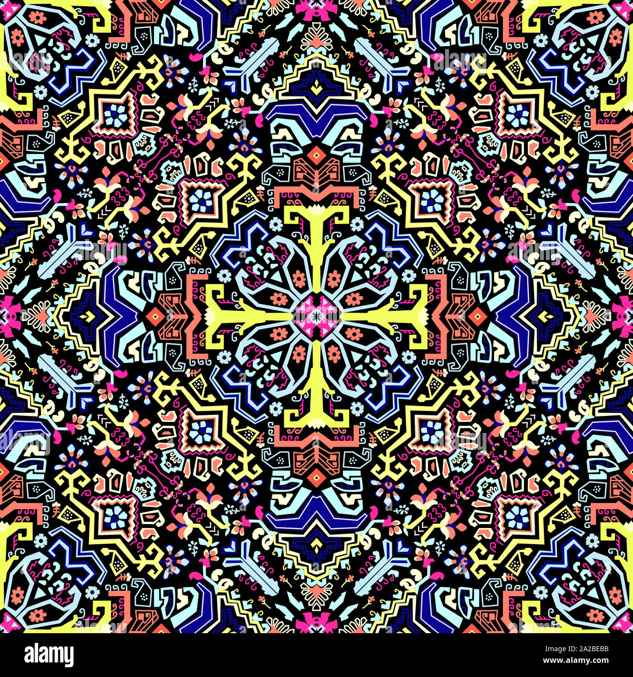 Abstract geometric seamless pattern. Colored aztec style pattern Stock ...