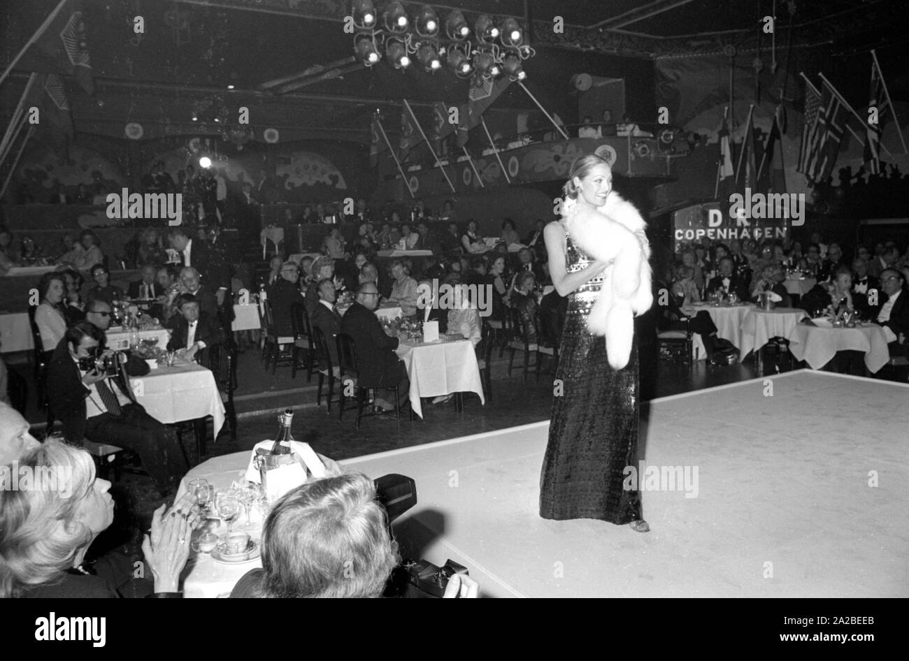 Fashion show on the occasion of the World Ski Championships in St. Moritz in 1974. Stock Photo