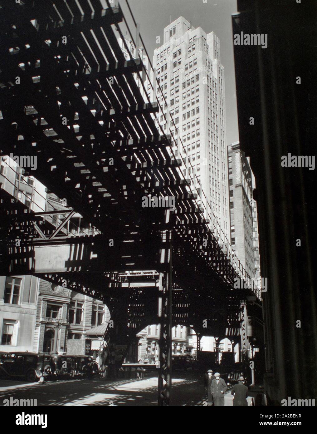 El' Second and Third Avenue lines, Bowery and Deyer St., Manhattan