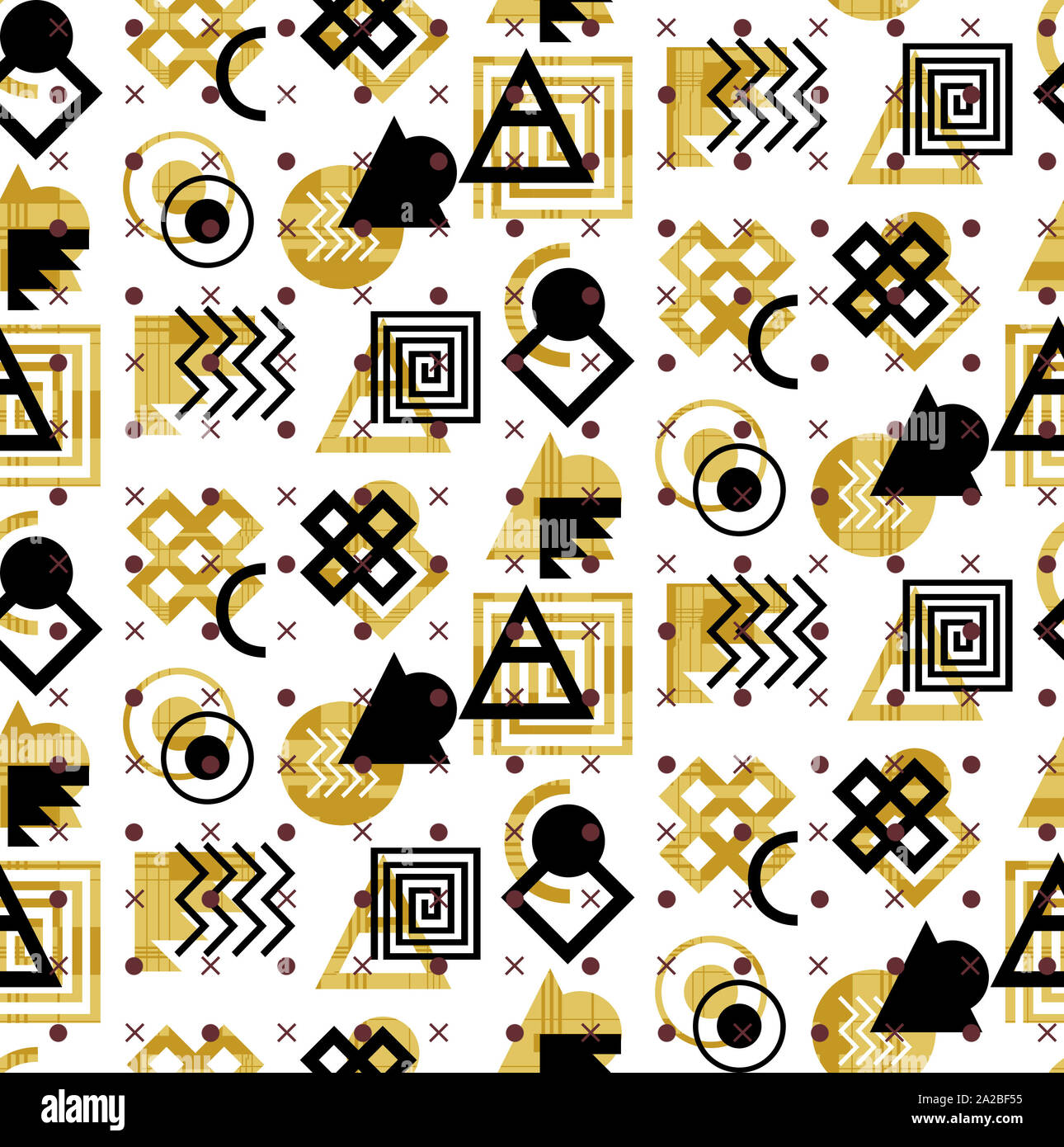 Colored seamless pattern of geometric shapes with white background ...