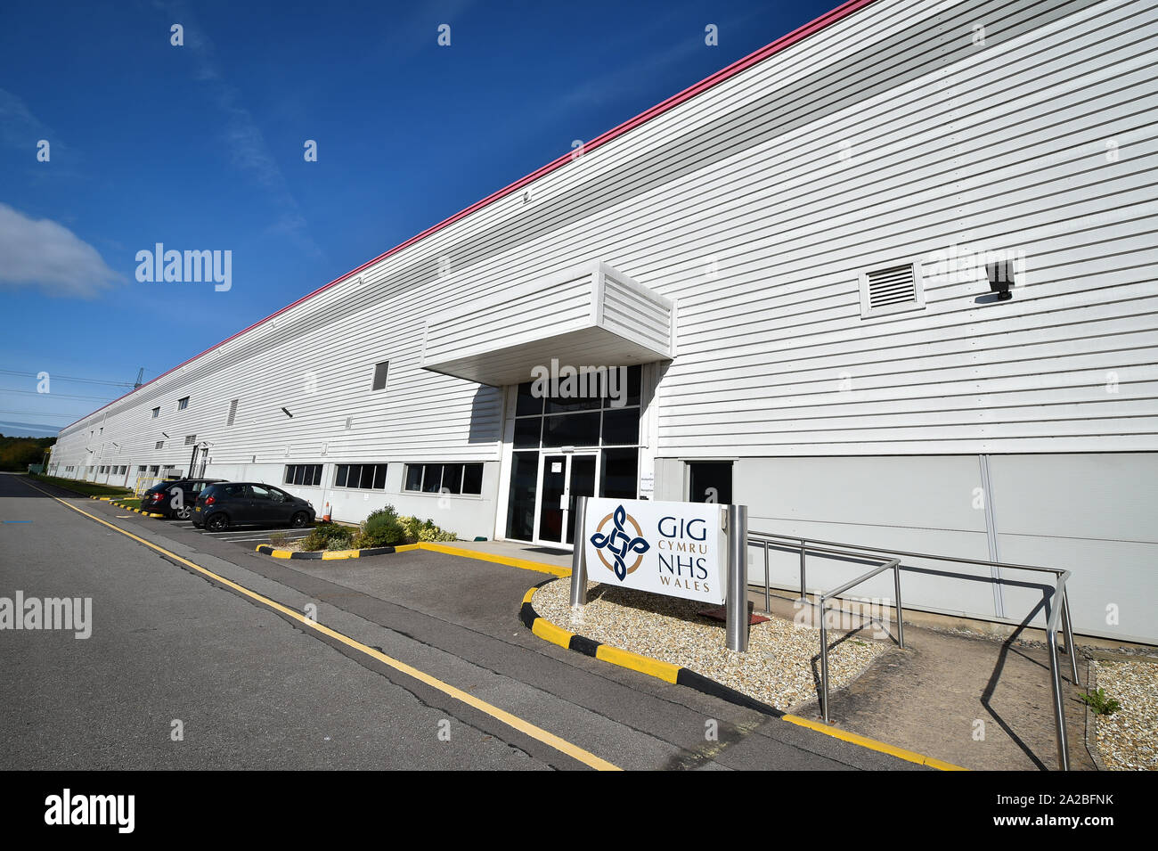 A NHS Wales warehouse in South Wales. The warehouse is storing extra medical devices and consumables to ensure health and social services continue to run smoothly in the event of a no-deal Brexit. Stock Photo