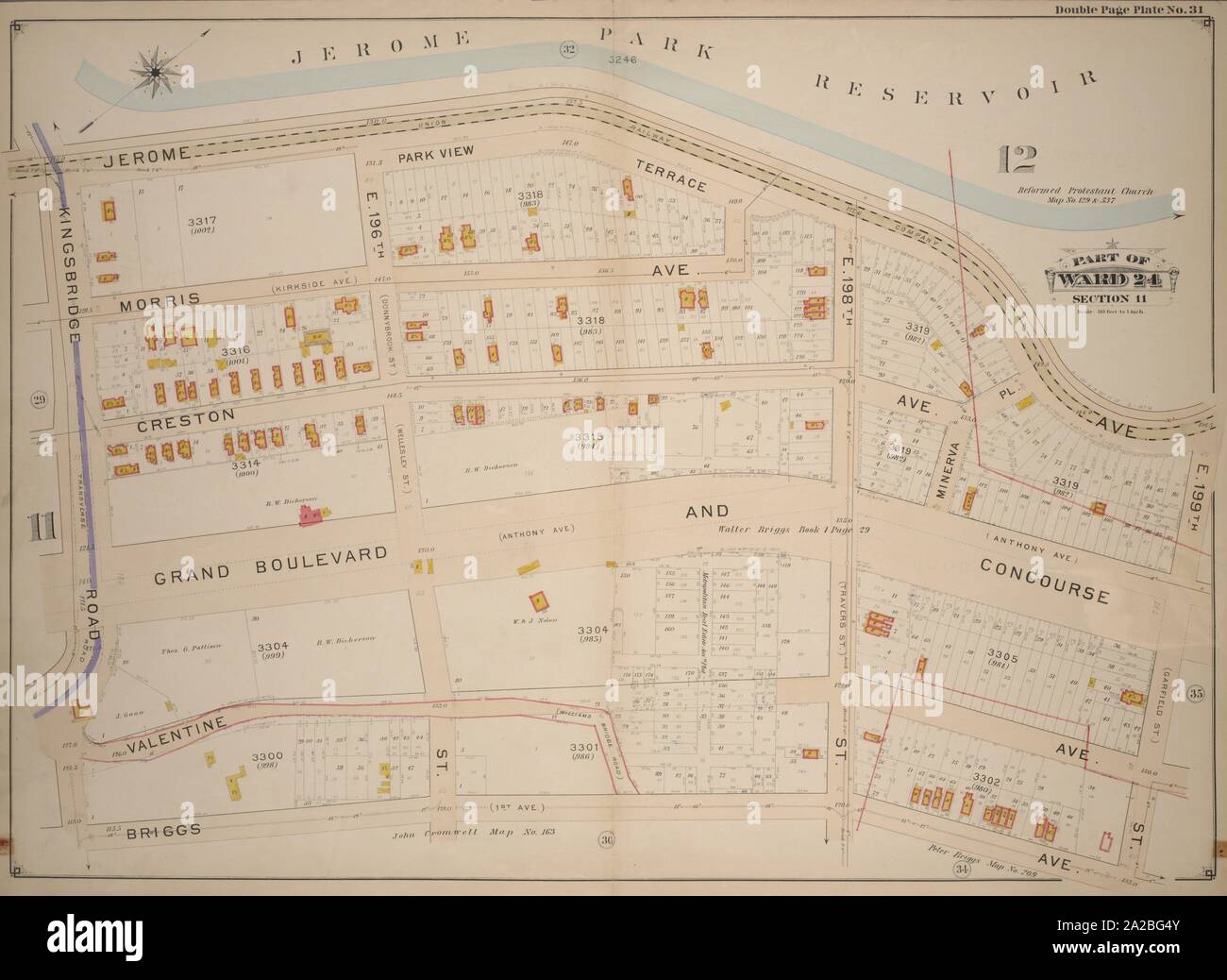 Double Page Plate No. 31, Part of Ward 24, Section 11. [Bounded by