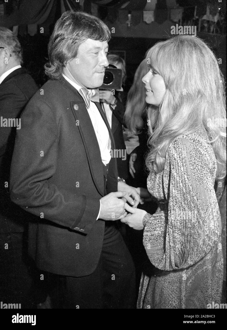 The actor and presenter couple Vivi Bach and Dietmar Schoenherr at the German Film Ball 1974 in Munich Stock Photo