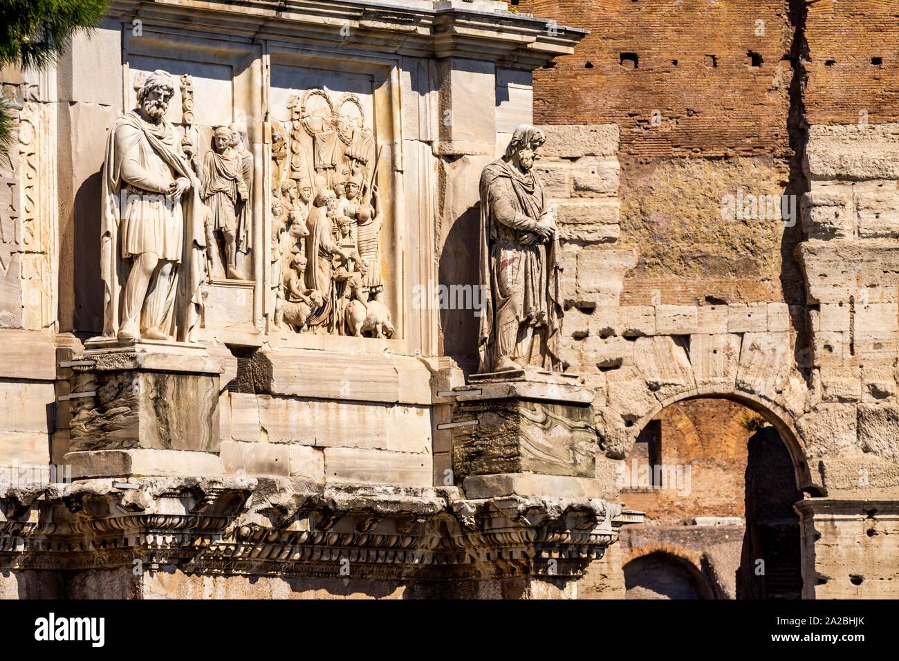 Ancient Constantine Arch Roman Colosseum Rome Italy Colosseum built in
