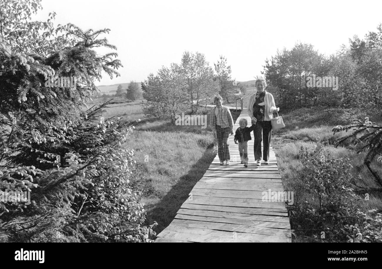 Walk during a holiday in the Rhoen Mountains in Germany. Stock Photo