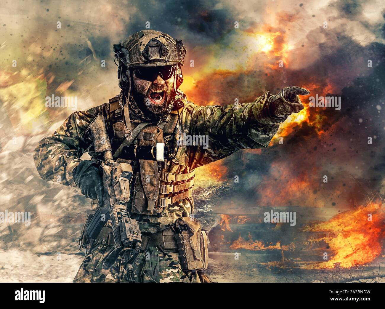 Dangerous Warrior Facing Raging Fire Live Wallpaper - free download