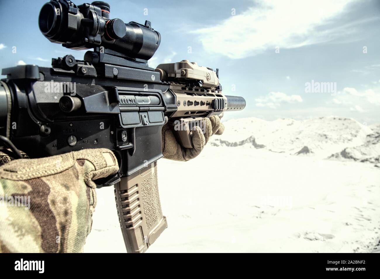 Airsoft gun, firearm imitation, assault service rifle or carbine with