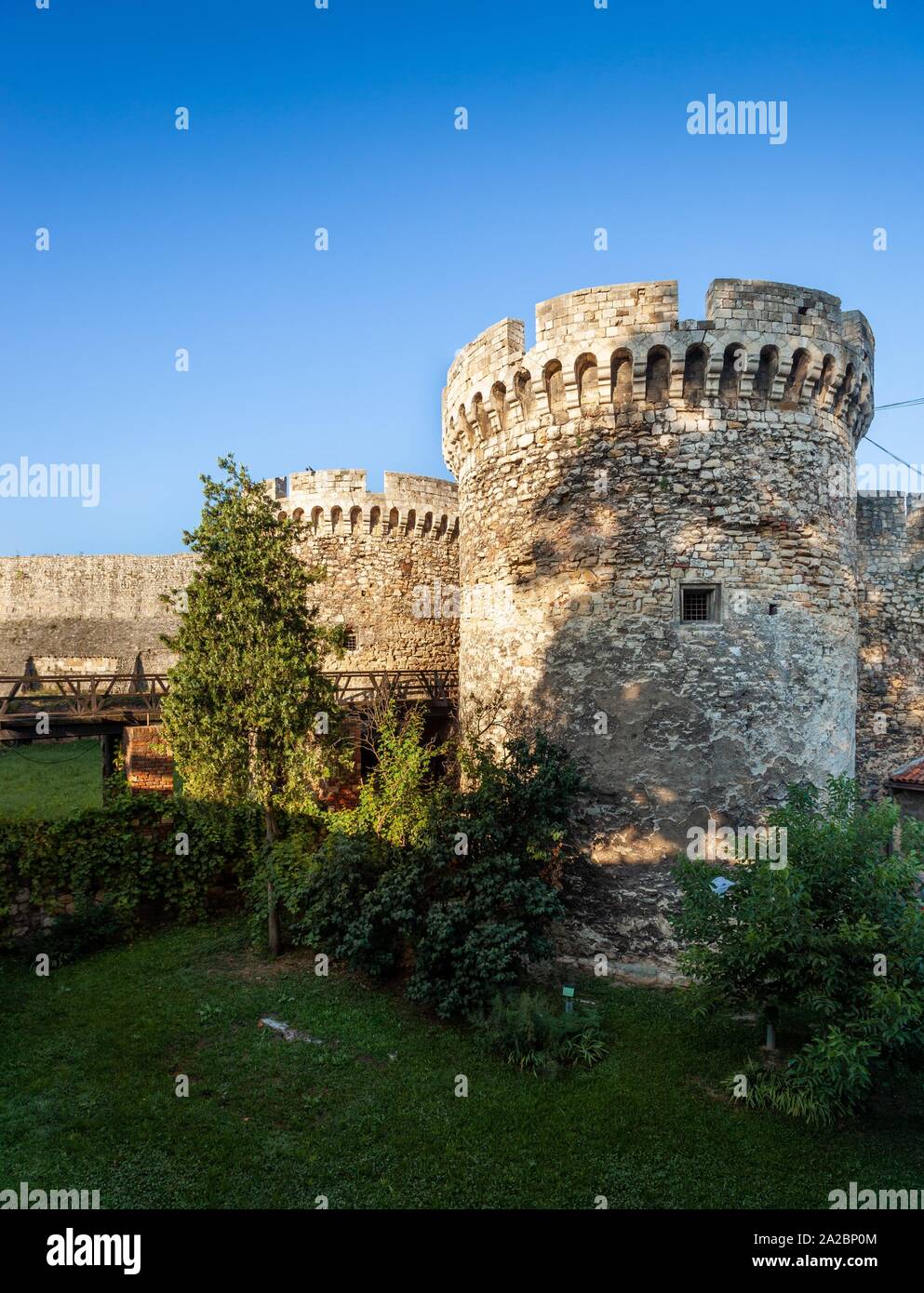 Belgrade's historic Kalemegdan Fortress, a public-owned park and Serbia's largest fortification. Stock Photo