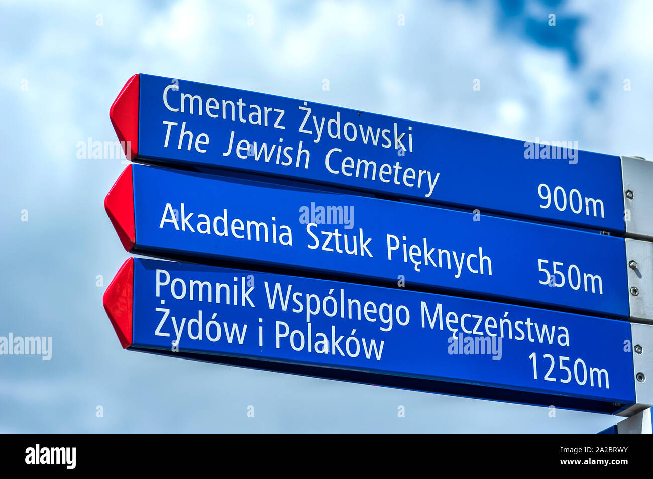 Poland, Warsaw Information signs giving information about the