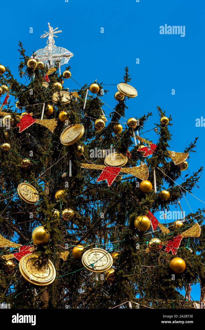 Christmas tree in Prague, Czech Republic Stock Photo Alamy