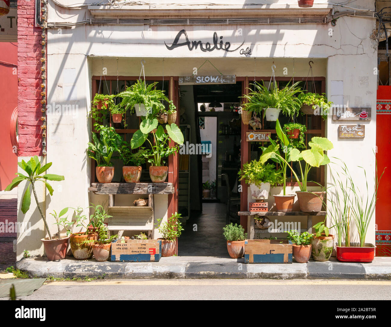 Cafe, Armenian Street. Georgetown, Penang, 2009 Stock Photo
