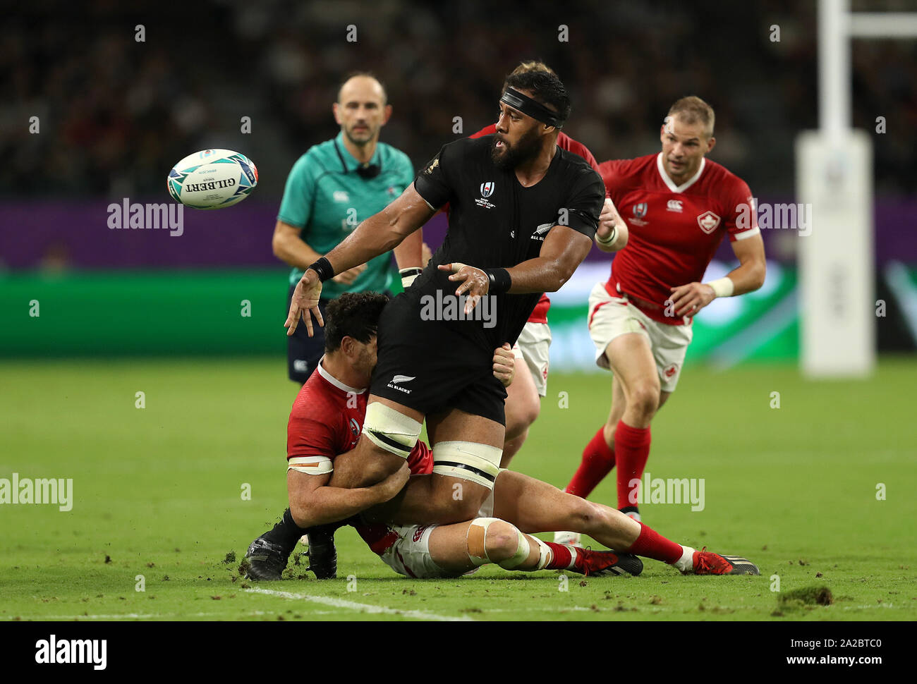 New Zealand's Patrick Tuipulotu in action during the 2019 Rugby World Cup match at Oita Stadium, Japan. Stock Photo
