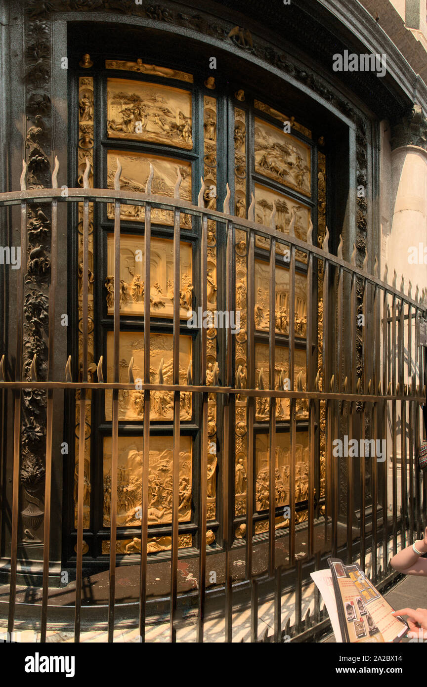 The Porta del Paradiso ("Gates of Paradise") in Florence; famous golden