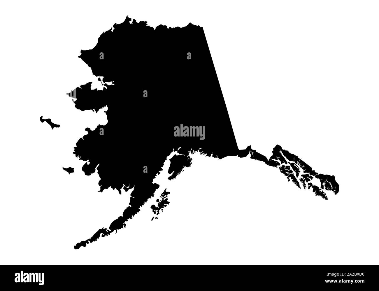 Alaska silhouette map Stock Vector Image & Art - Alamy