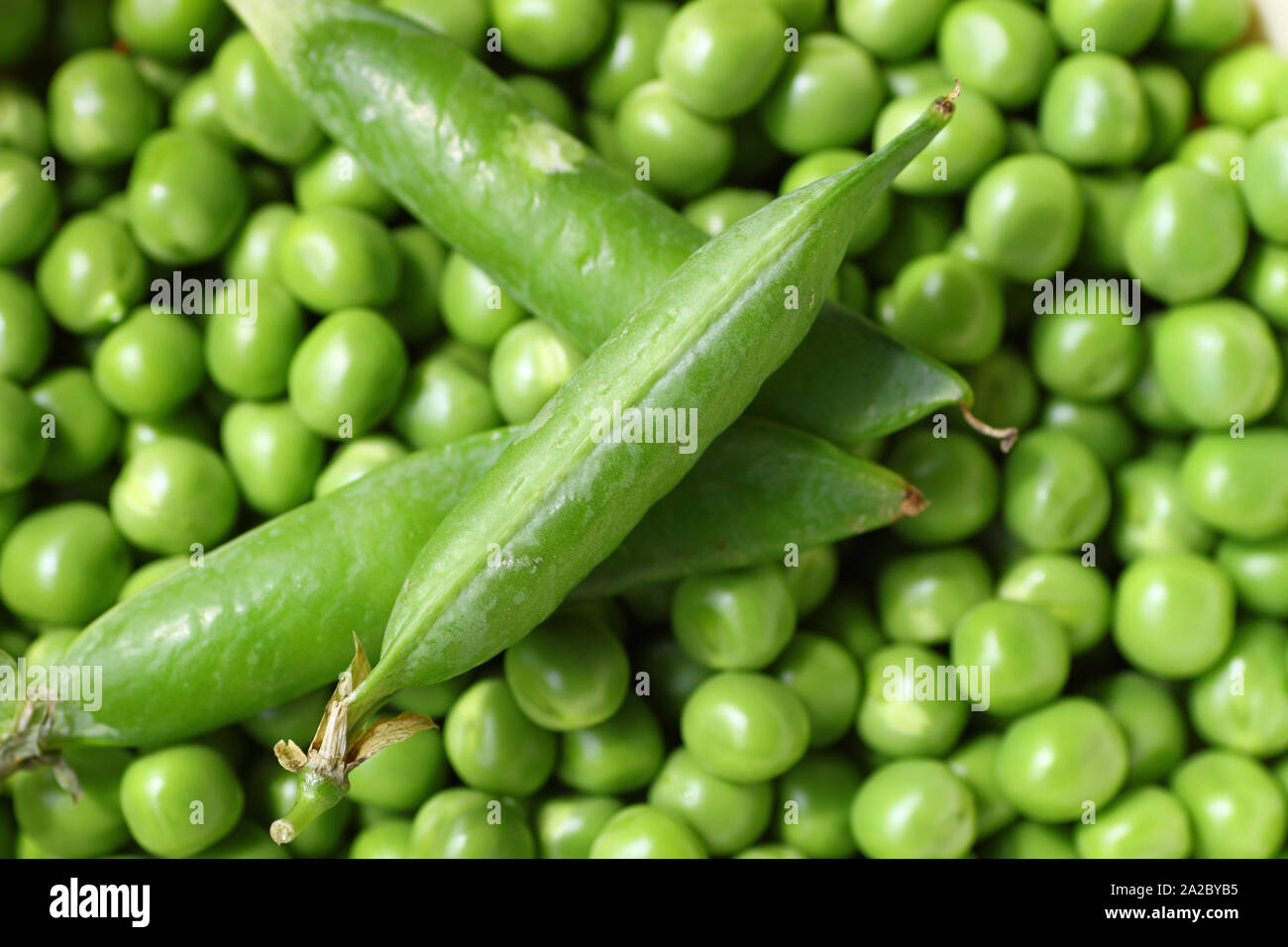 Fresh green peas. Close-up picture Stock Photo