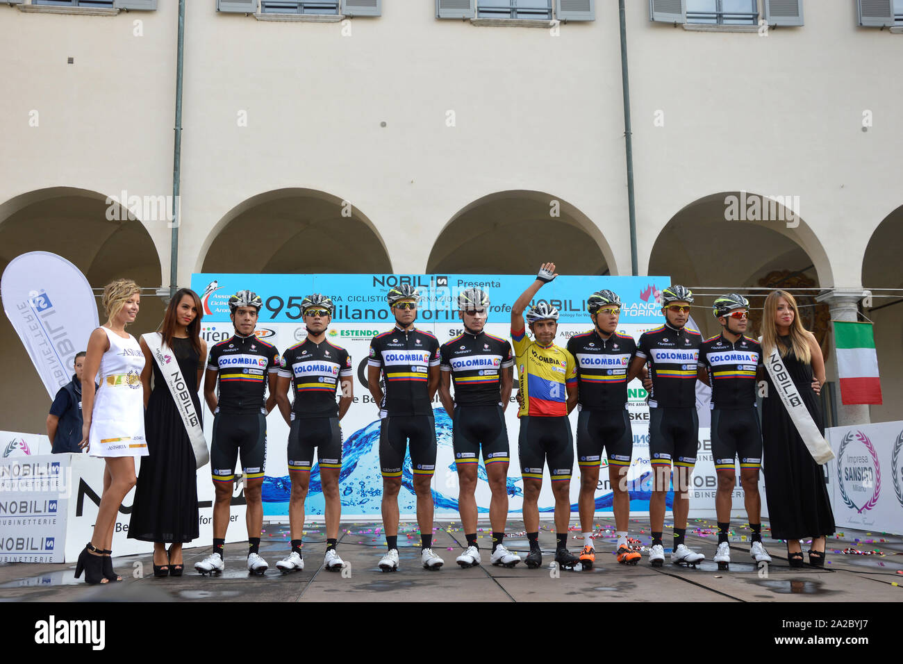 Colombian cycling national team 2014 Stock Photo Alamy