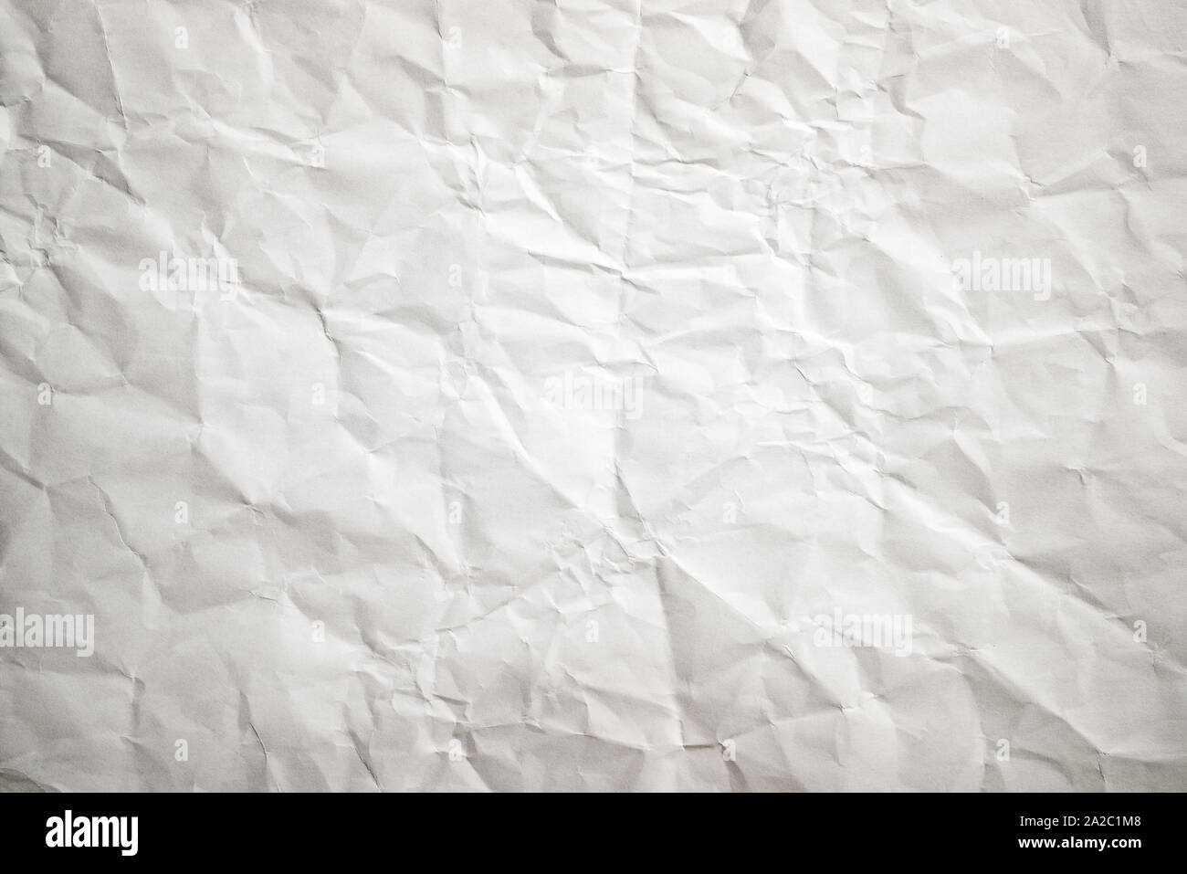 Old white crumpled paper sheet for background or texture Stock Photo