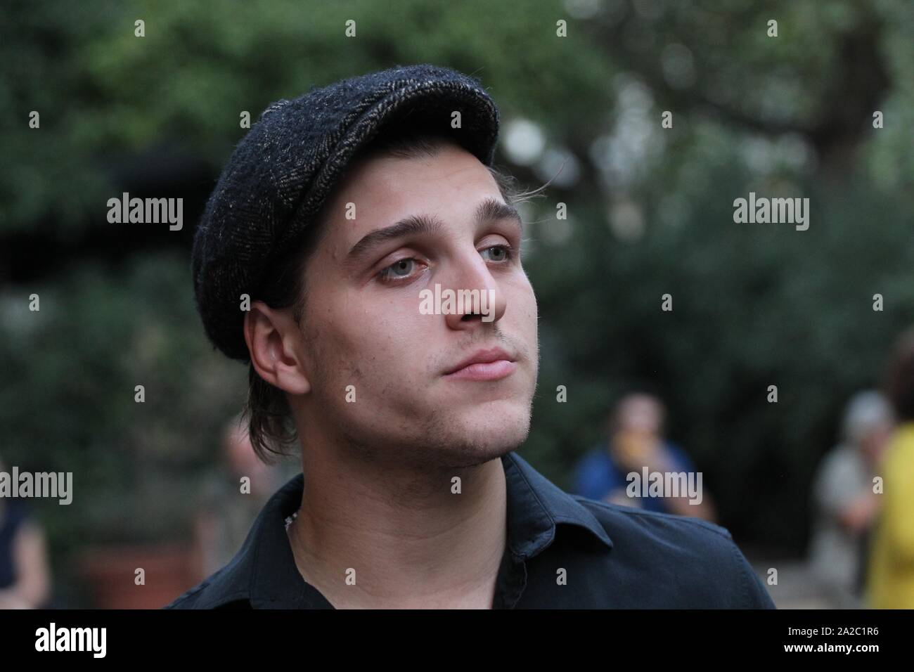 German actor JONAS DASSLER iin the center of Athens. Jonas Dassler visit Athens for the premiere of the move 'The Golden Glove' (Der Goldene Handschuh) during The 25th Athens International Film Festival. Stock Photo