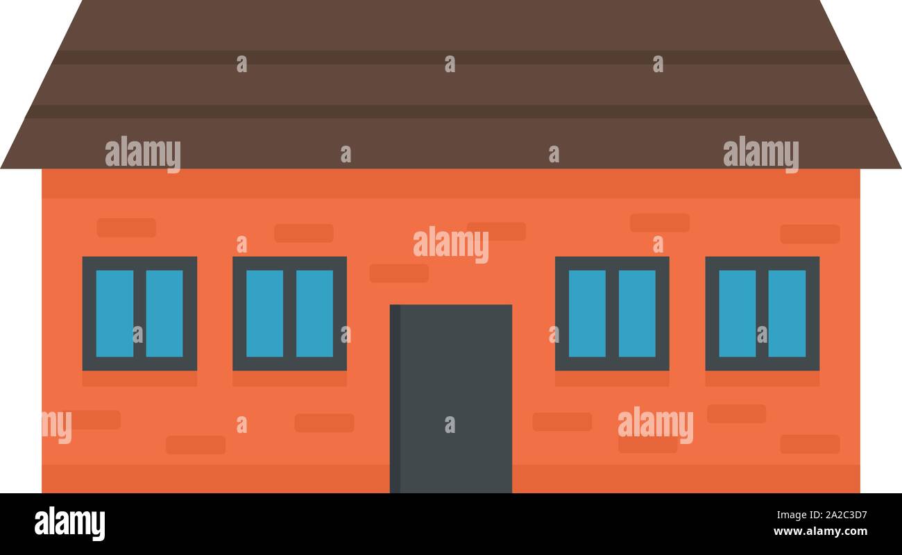 Red house icon. Flat illustration of red house vector icon for web ...