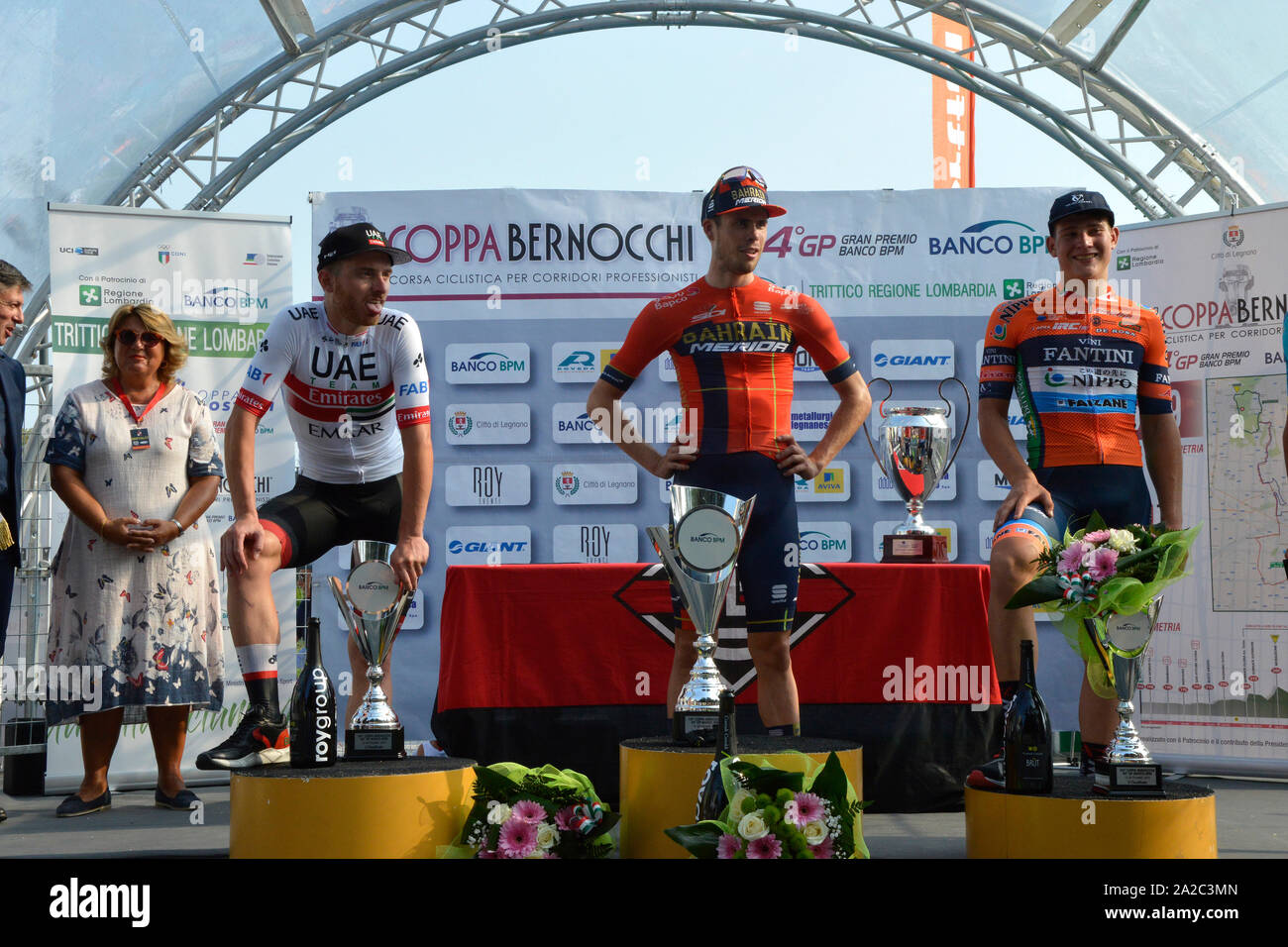 Italy, Legnano, Coppa Bernocchi 2019, awarding of the cycling race Stock  Photo - Alamy
