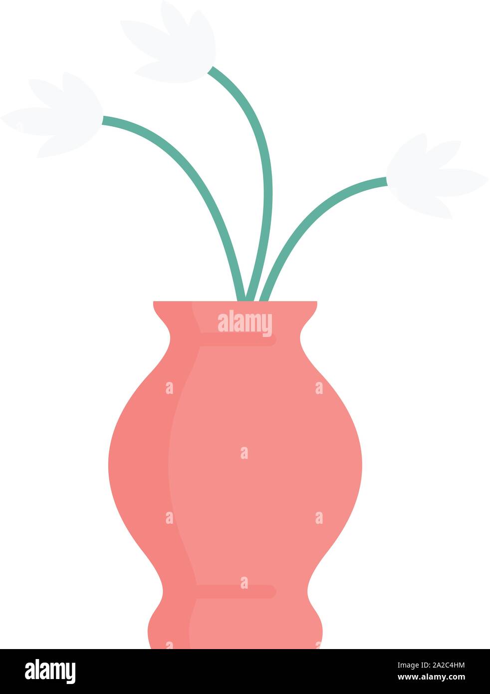 Flowers in vase icon. Flat illustration of flowers in vase vector icon ...