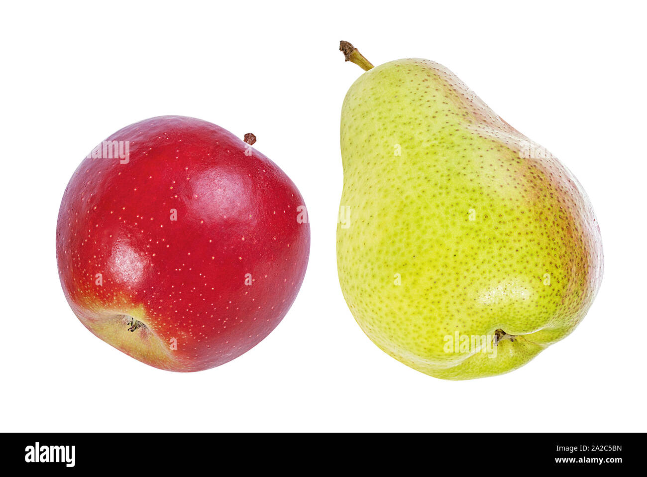 apples and pear isolated on white background Stock Photo