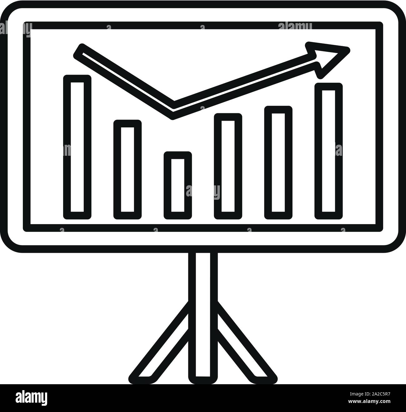 Graph stand banner icon. Outline graph stand banner vector icon for web design isolated on white background Stock Vector