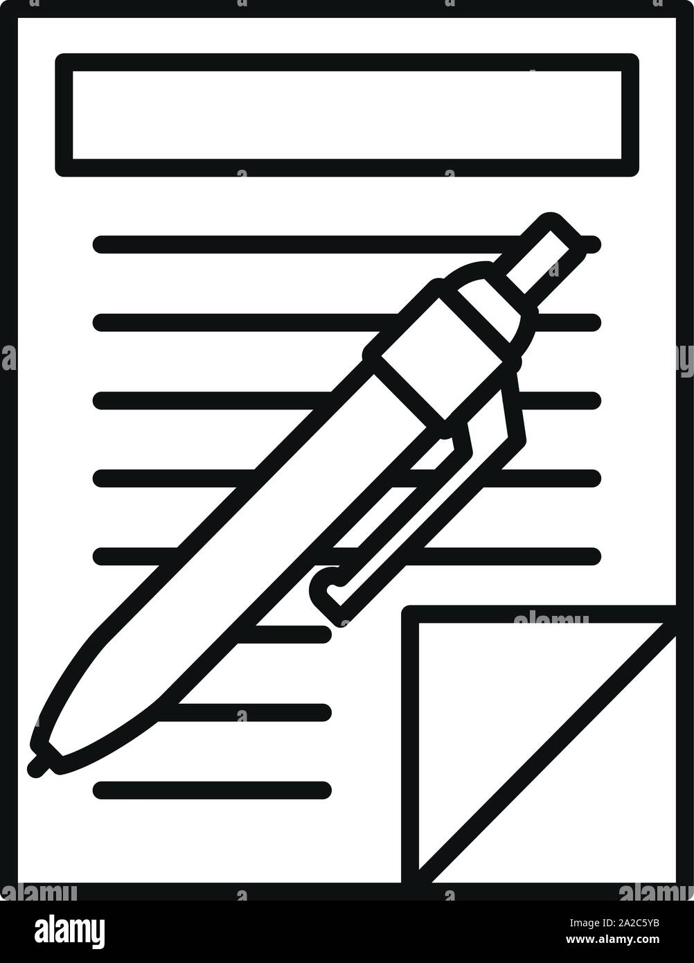 Pen Paper Document Icon Outline Pen Paper Document Vector Icon