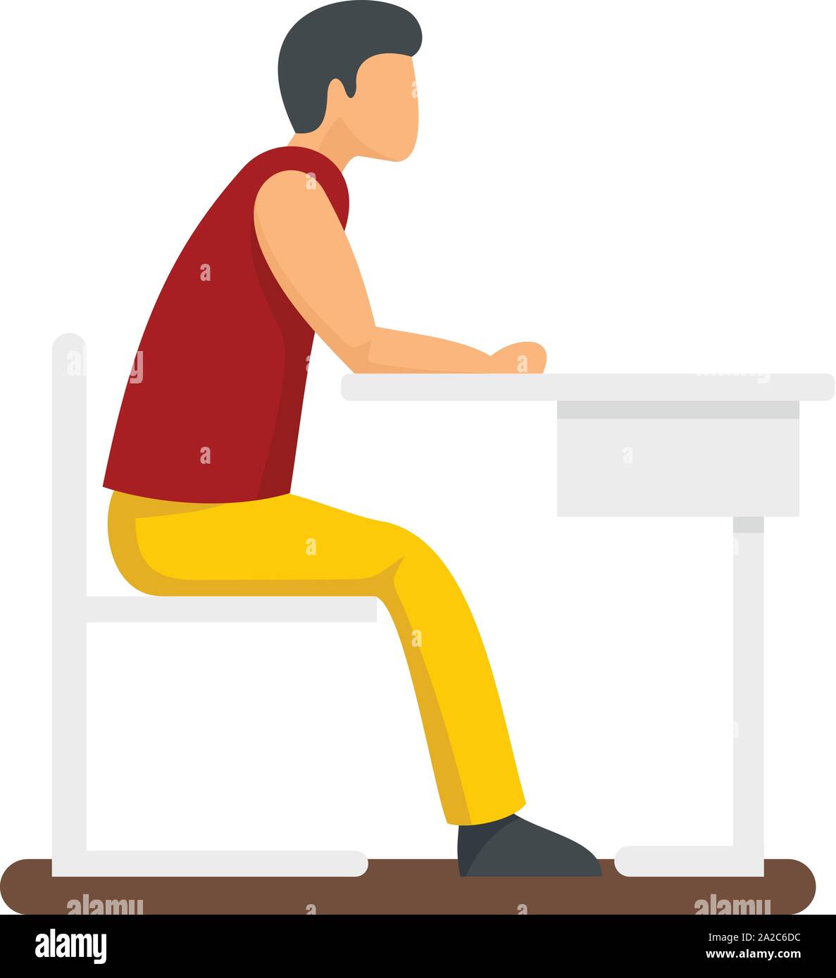 Boy at school icon. Flat illustration of boy at school vector icon for ...