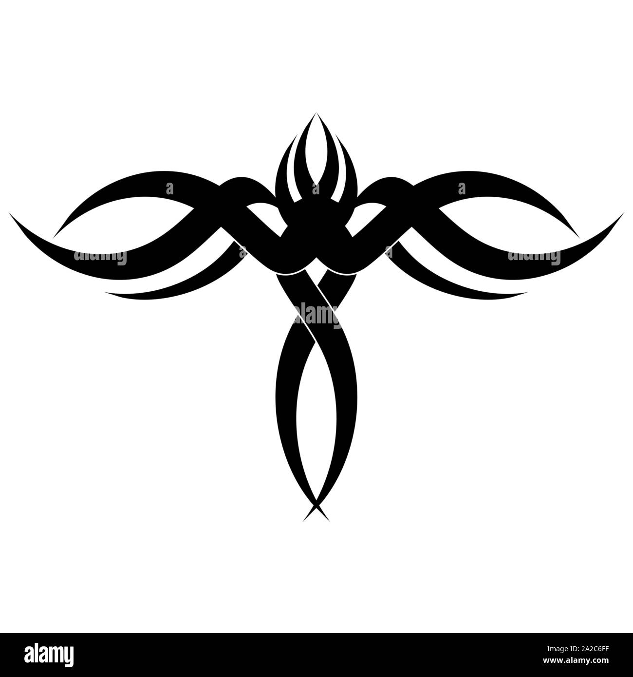 Viking tattoo design. Vector illustration with tribal tattoo isolated on white. Stock Vector