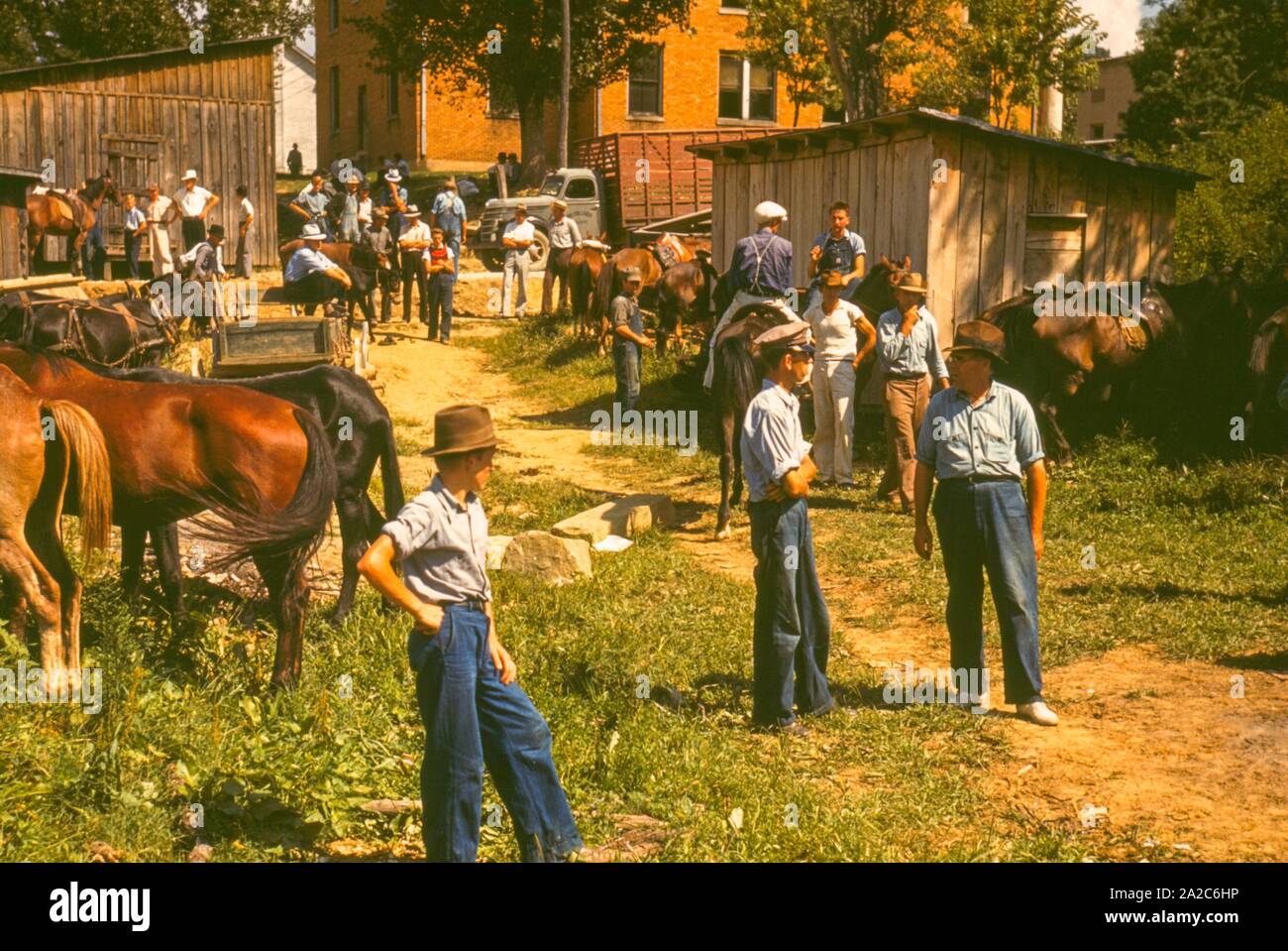Color scene during the Great Depression in the United States, 1940. Courtesy Library of Congress. () Stock Photo