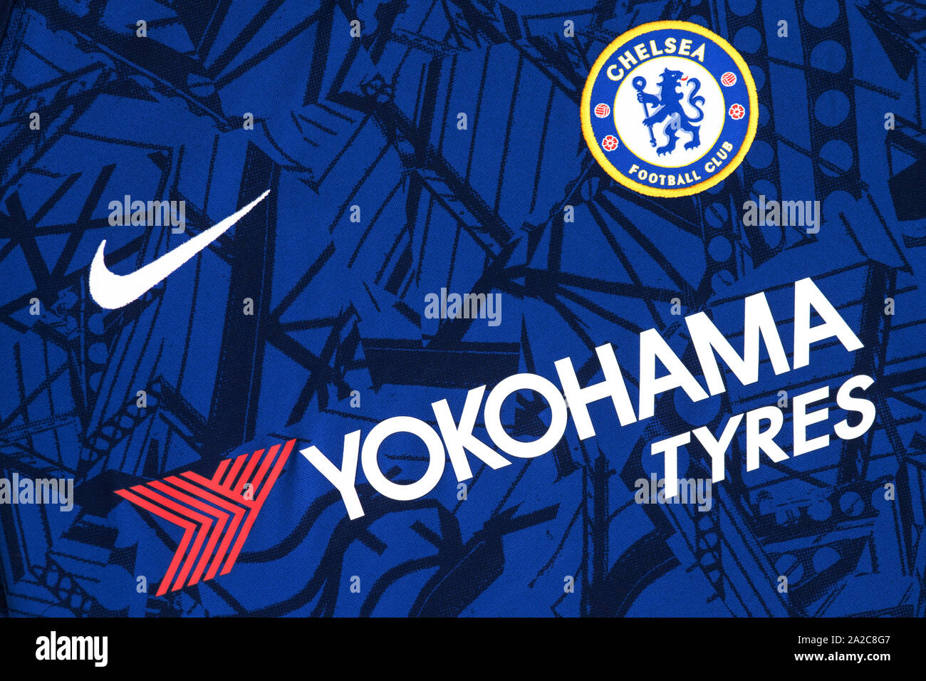 Close up of Chelsea FC 2019/20 Jersey x Nike Stock Photo - Alamy