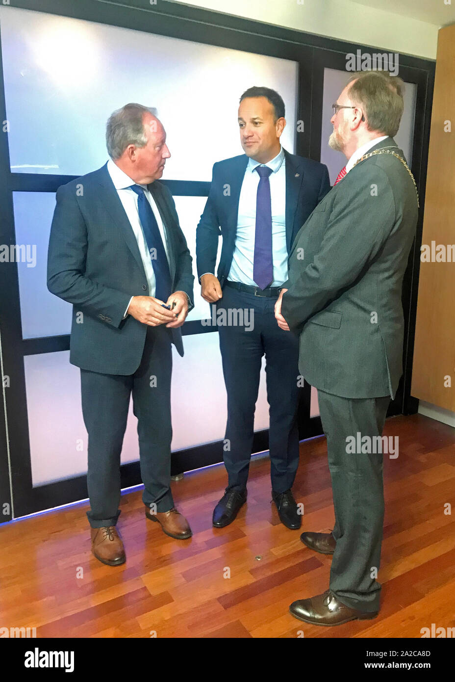 left to right) Tom Parlon, CIF (Construction Industry Federation) director  general, Taoiseach Leo Varadkar and Pat Lucey, CIF president attending the  CIF annual conference in Dublin, where they have been warned to