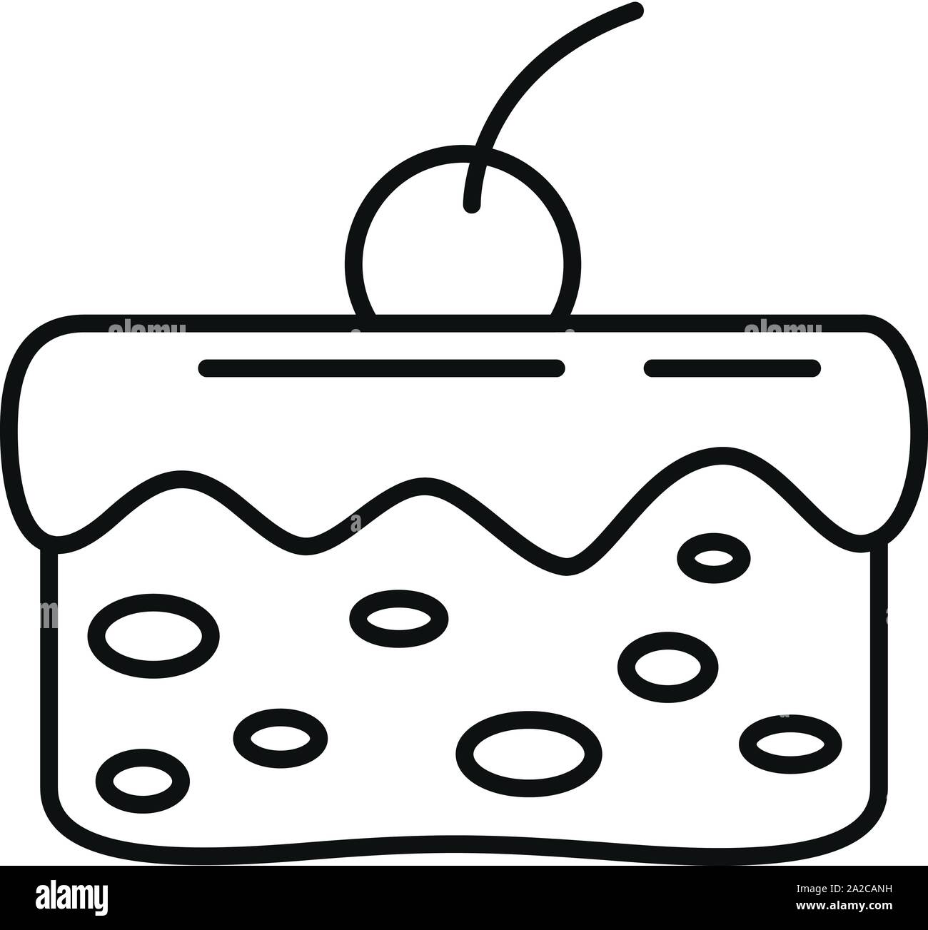 Cherry cake icon. Outline cherry cake vector icon for web design ...