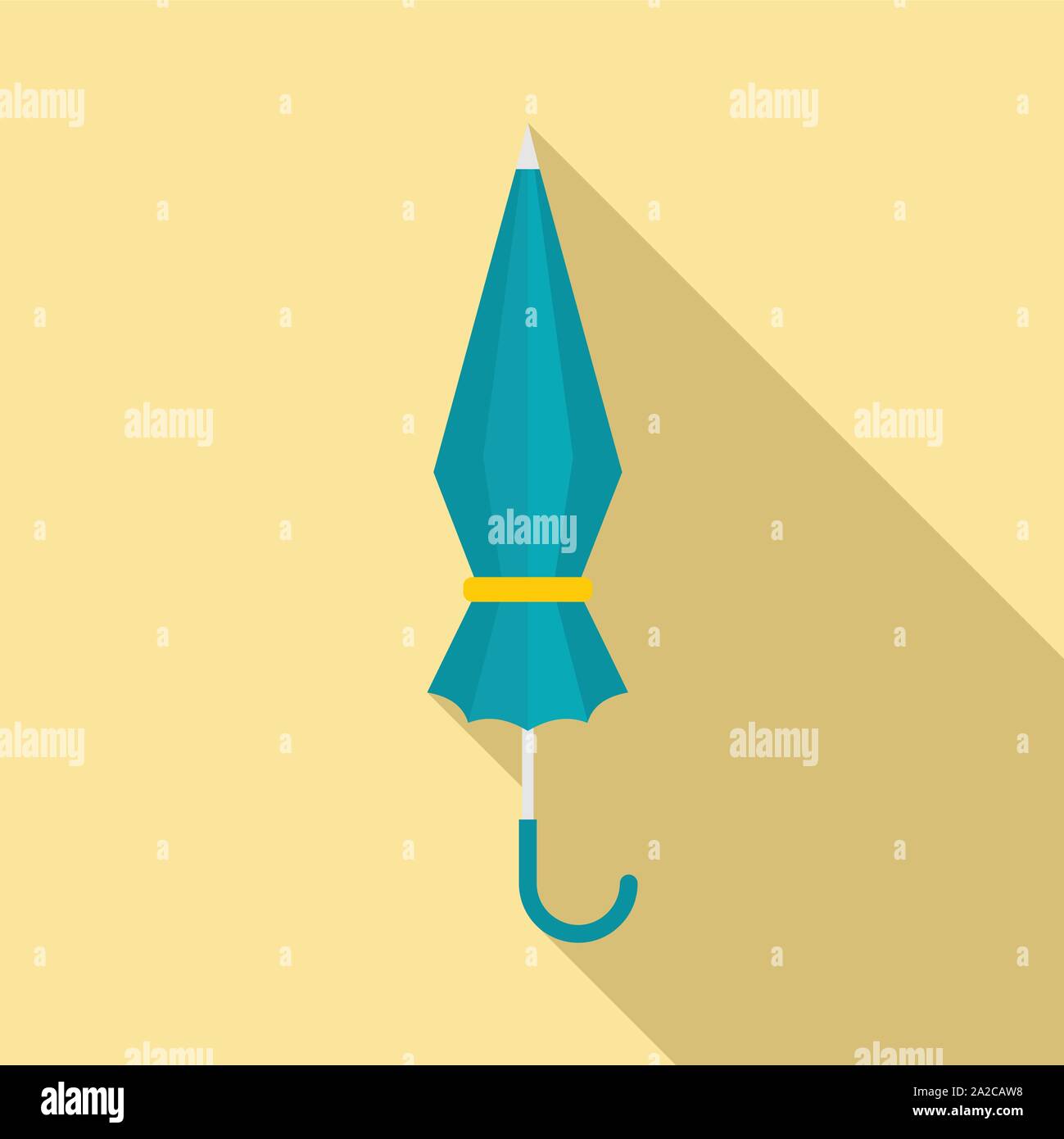Closed umbrella icon. Flat illustration of closed umbrella vector icon for web design Stock