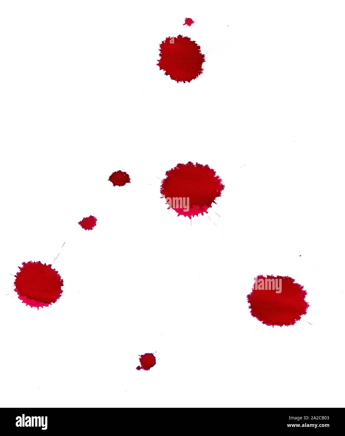 Grunge red ink splashes on white background Stock Photo - Alamy