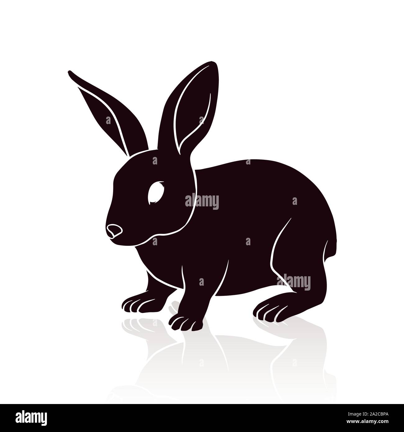 rabbit silhouette vector illustration isolated on white background ...