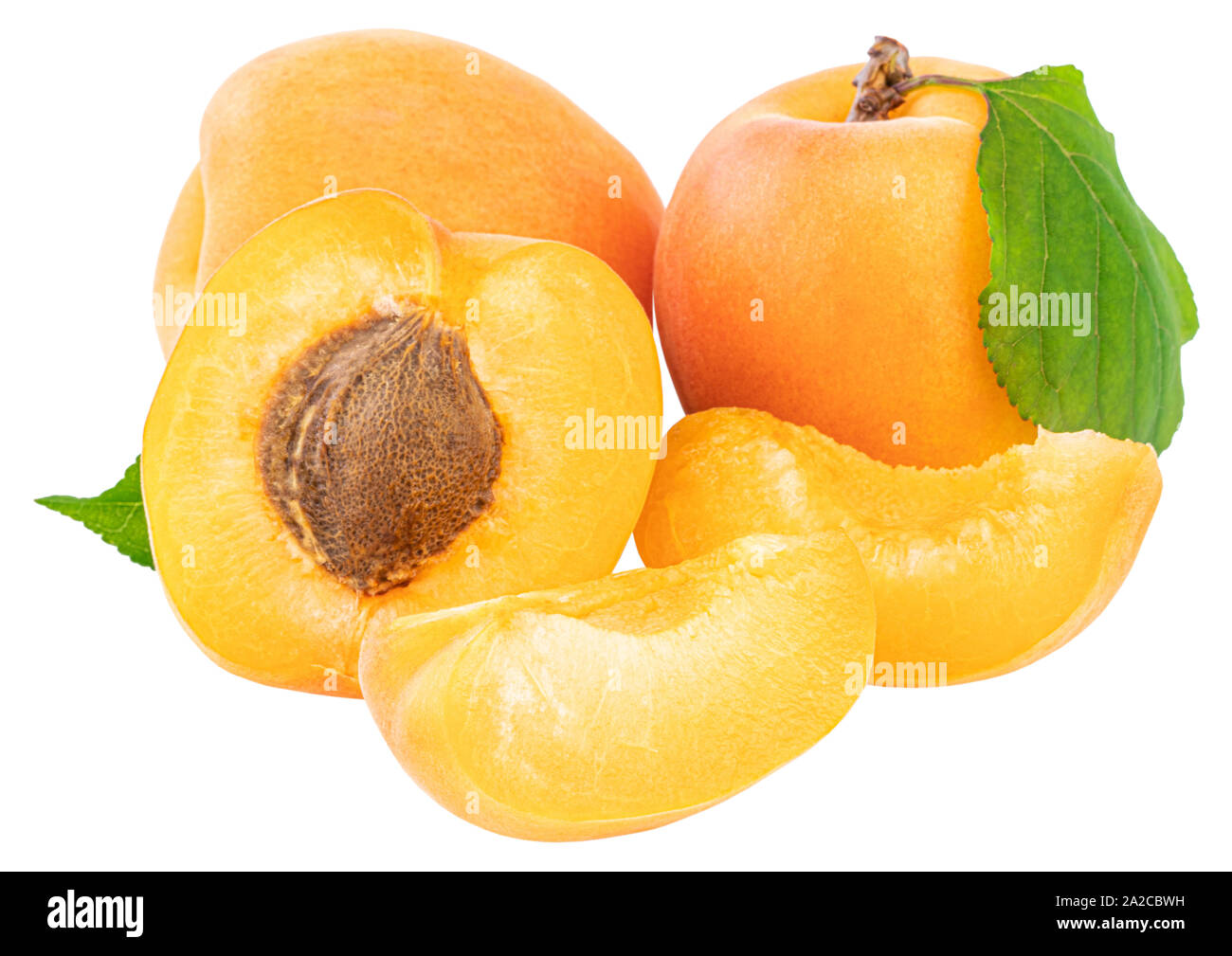 Apricot isolated on white background. Clipping Path Stock Photo - Alamy