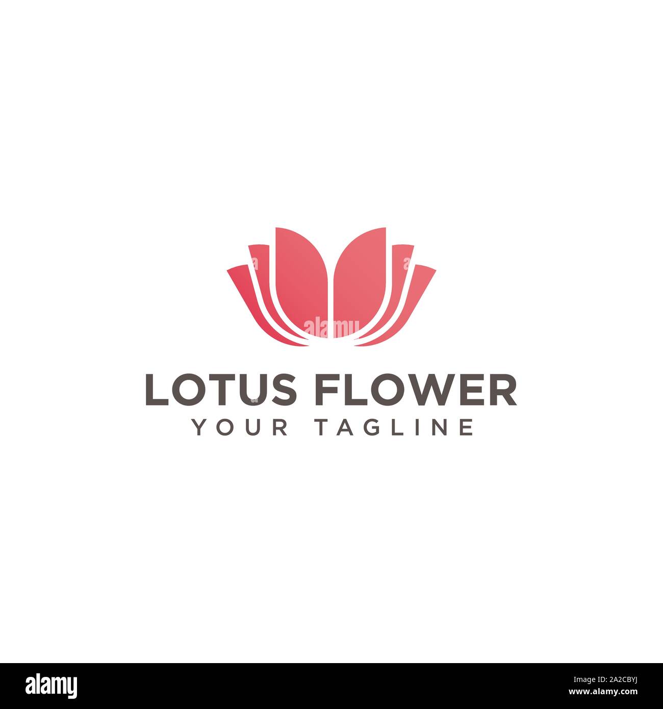Beauty Abstract Lotus Flower Logo Design Stock Vector