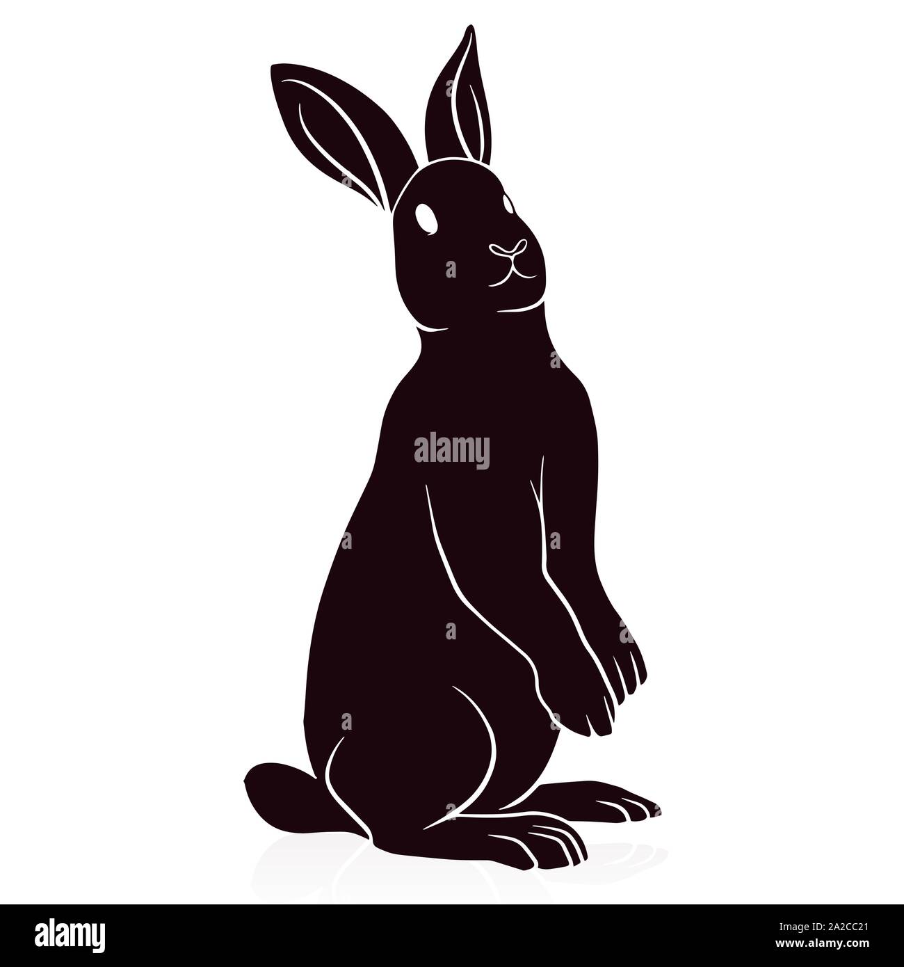 rabbit silhouette vector illustration isolated on white background Stock  Vector Image & Art - Alamy