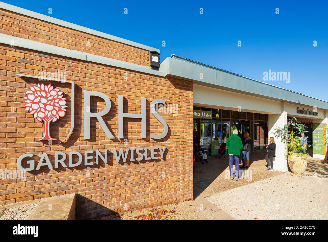 Entrance to RHS Wisley. Stock Photo