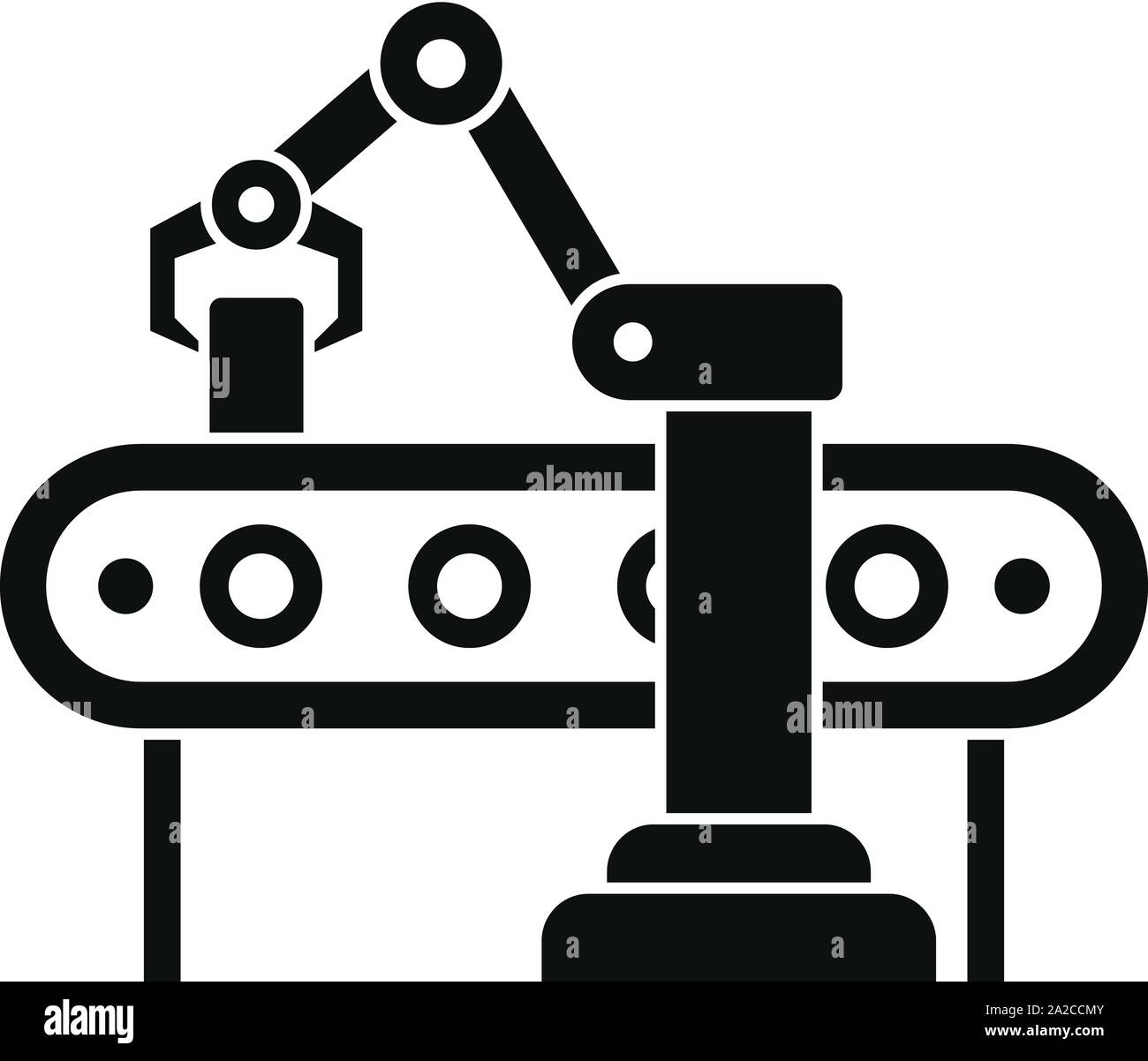 Robot hand assembly line icon. Simple illustration of robot hand assembly  line vector icon for web design isolated on white background Stock Vector  Image & Art - Alamy